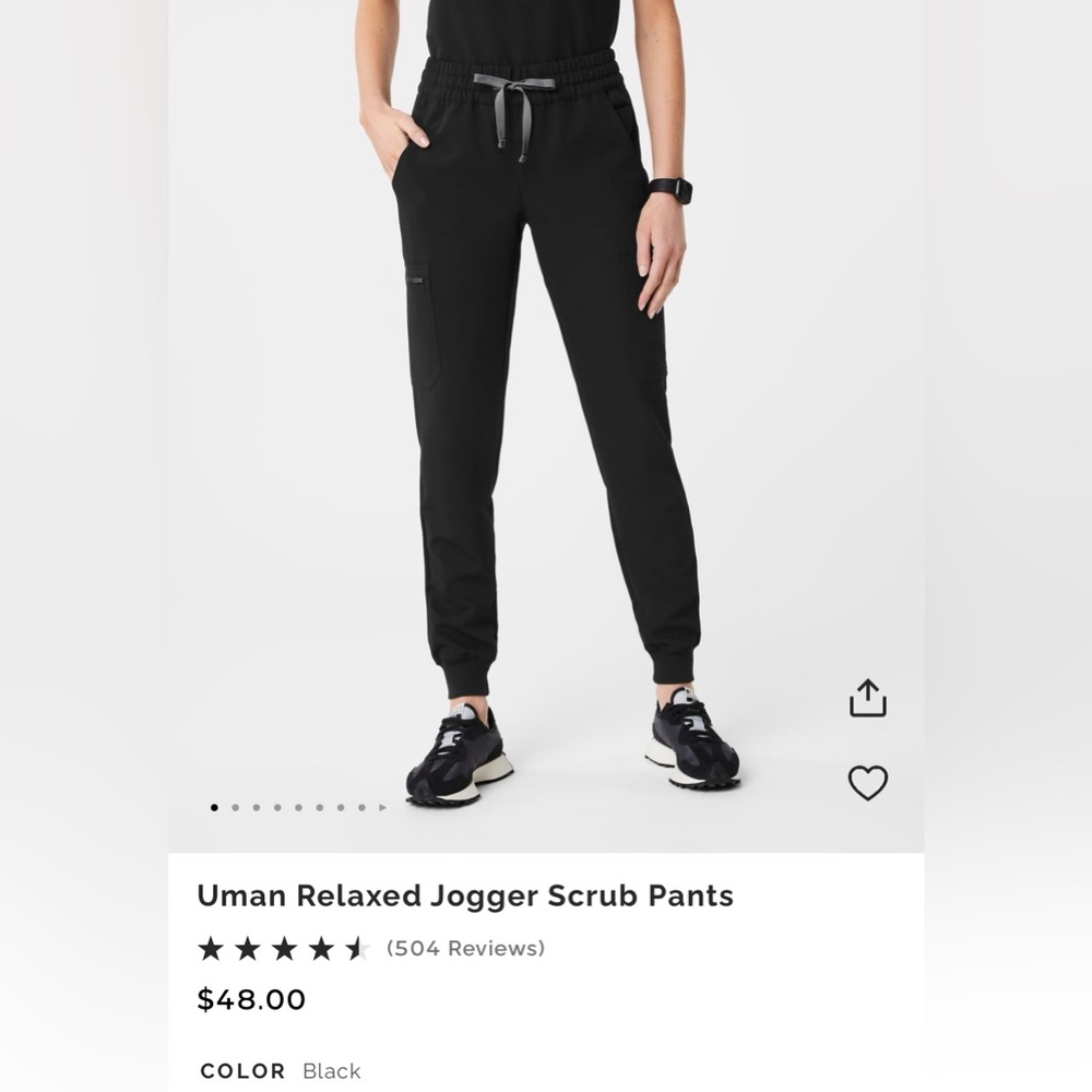 Figs Black Jogger Scrub Pants